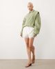 Lioness Lioness exclusive Vista leather look contrast stitch bomber jacket in soft khaki-Green - 2