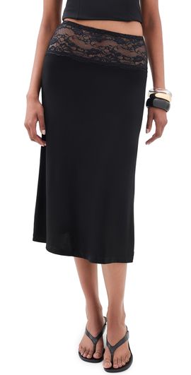 Lioness Lioness First Kiss Midi Skirt Noir