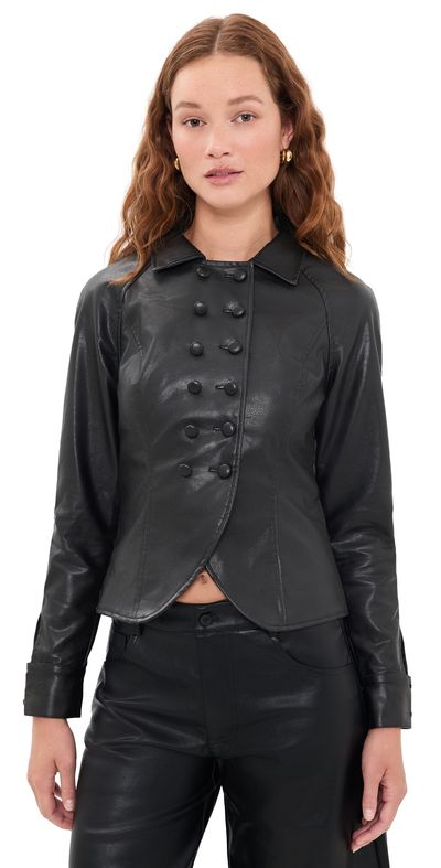 Lioness Lioness Form Faux Leather Jacket Dusk
