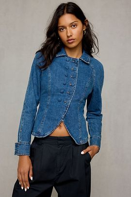 Lioness Lioness Form Tailored Double-Breasted Jacket in Blue, Women's at Urban Outfitters