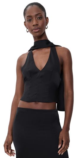 Lioness Lioness Front Row Halter Top Noir
