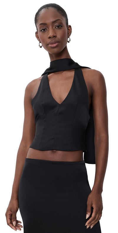 Lioness Lioness Front Row Halter Top Noir