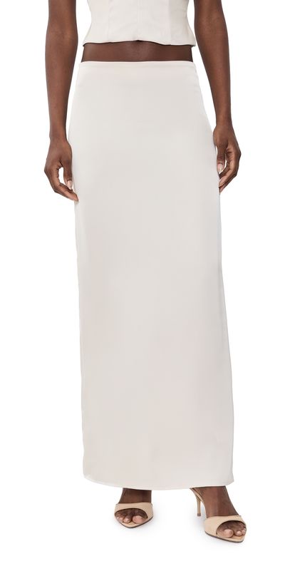 Lioness Lioness Front Row Maxi Skirt Cream