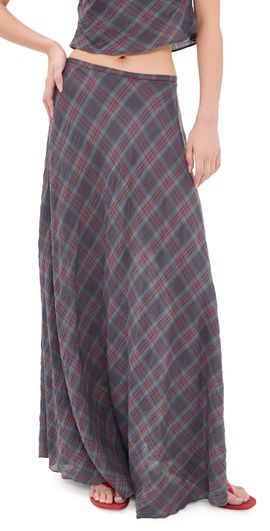 Lioness Lioness Halcyon Maxi Skirt Jade Plaid