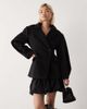 Lioness Lioness heart shaped wool touch double breasted cinched waist barrel sleeve coat in black - 1
