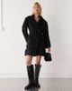 Lioness Lioness heart shaped wool touch double breasted cinched waist barrel sleeve coat in black - 3