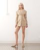 Lioness Lioness Horizon linen look cotton structured pocket details mini blazer dress in beige-Neutral - 2
