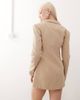 Lioness Lioness Horizon linen look cotton structured pocket details mini blazer dress in beige-Neutral - 3