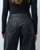 Lioness Lioness Horseshoe barrel leg waxed denim jean in dark blue-Navy - 4