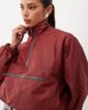 Lioness Lioness Ibiza leather look funnel neck contrast zip windbreaker jacket in burgundy-Red - 3