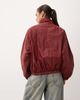 Lioness Lioness Ibiza leather look funnel neck contrast zip windbreaker jacket in burgundy-Red - 4