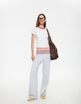 Lioness Lioness Jetset contrast folded waist detail relaxed leg sweatpants in heather gray - part of a set