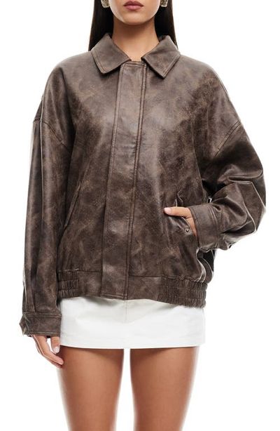 LIONESS LIONESS Kenny Faux Leather Bomber Jacket