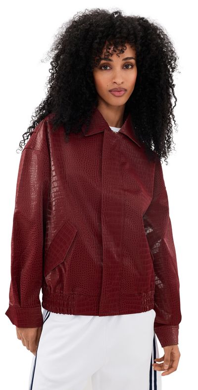 Lioness Lioness Kenny Faux Leather Bomber Jacket Cherry