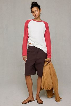 Lioness Lioness Kravitz Oversized Raglan Baseball Tee in Red, Women's at Urban Outfitters