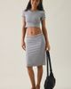 Lioness Lioness Laguna Contrast Piped Low-Rise Midi Skirt in Grey, Women's at Urban Outfitters - 1