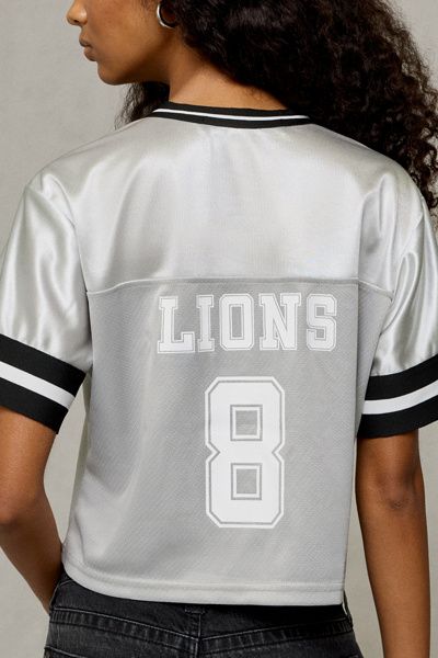 Lioness Lioness Lions Graphic V-Neck Jersey Top in Grey, Women's at Urban Outfitters