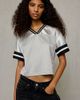 Lioness Lioness Lions Graphic V-Neck Jersey Top in Grey, Women's at Urban Outfitters - 2