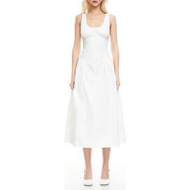 lioness halter neck back split midi dress in beige stripe LIONESS Solana Midi Dress Beige Plaid
