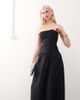 Lioness Lioness Lush linen blend bandeau ruched bodice detail maxi dress in navy - 1
