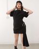 Lioness Lioness martini structured high neck draped waist metal hardware detail mini dress in white-Black - 2