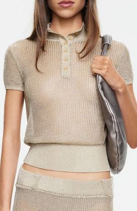 LIONESS LIONESS Matcha Knit Polo Tee
