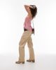 Lioness Lioness miami low rise pocket detail wide leg jeans in washed ecru-White - 1