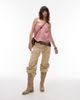 Lioness Lioness miami low rise pocket detail wide leg jeans in washed ecru-White - 2