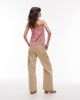 Lioness Lioness miami low rise pocket detail wide leg jeans in washed ecru-White - 3