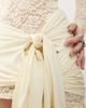 Lioness Lioness midnight long sleeve drape tie skirt detail lace mini dress in butter yellow - 3