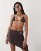 Lioness Lioness moss tie side asymmetric beach skirt in brown - part of a set - 2