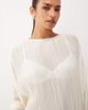 Lioness Lioness Nice Nights cuffed sleeve pleated plisse top in white - 3