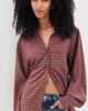 Lioness Lioness Notting Hill Button Down Shirt Cherry Plaid - 3