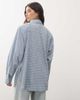 Lioness Lioness Notting Hill cotton oversized shoulder pad detailing multiway button front shirt in baby blue plaid - 3