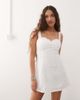 Lioness Lioness olsen cotton eyelet gathered bust detail strappy mini dress in white - 2