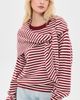 Lioness Lioness Olsen Knit Top Wine Stripe - 2