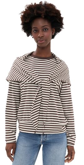 Lioness Lioness Olsen Long Sleeve Tee DARK CHOCOLATE STRIPE