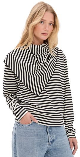 Lioness Lioness Olsen Long Sleeve Top Onyx Stripe