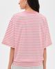 Lioness Lioness Olsen Short Sleeve Top Pink Cream Stripe - 3