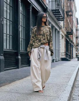 Lioness Lioness Out Of Office tie front tapered barrel pants in cream-Neutral