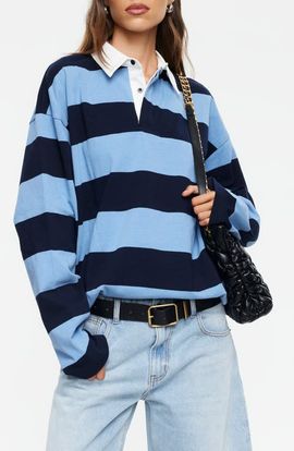 LIONESS LIONESS Outbound Oversize Stripe Jersey Cotton Long Sleeve T-Shirt