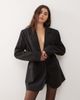 Lioness Lioness oversized cinched tie waist blazer mini dress in black - 1