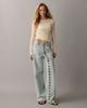 Lioness Lioness Penny asymmetric button detail relaxed leg jeans in light wash-Blue - 1
