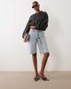 Lioness Lioness Penny exclusive asymmetric button detail relaxed leg jorts in light wash denim-Blue - 2