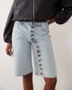 Lioness Lioness Penny exclusive asymmetric button detail relaxed leg jorts in light wash denim-Blue - 3
