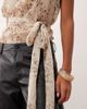 Lioness Lioness Penthouse funnel neck structured tie waist top in cream print-Multi - 3