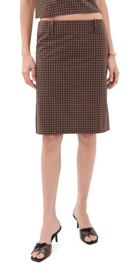 Lioness Lioness Play On Midi Skirt Chocolate