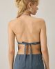 Lioness Lioness Play On Plaid Open-Back Halter Scarf Top in Navy, Women's at Urban Outfitters - 2