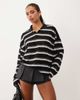 Lioness Lioness Rebels collared long sleeve top in black stripe - 2
