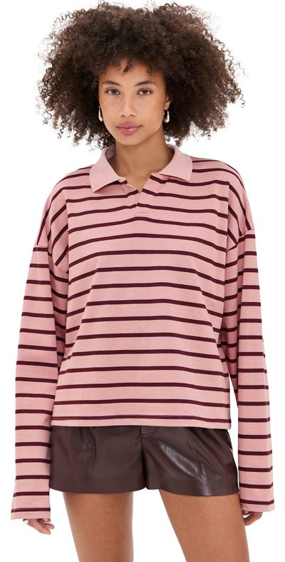 Lioness Lioness Rebels Jersey Burgundy Blush Stripe